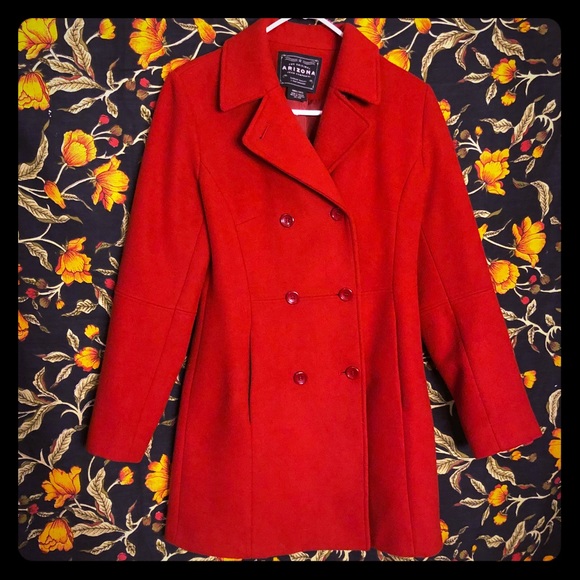 Arizona Jean Company Jackets & Blazers - Arizona brand 100% wool red pea coat size Small